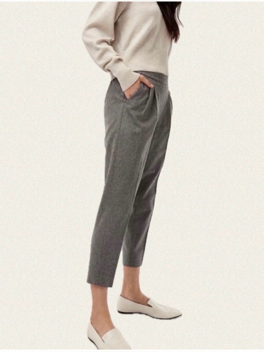 Babaton Aritzia Cohen Wool Cashmere Pleated Grey Trouser Pants Size 00